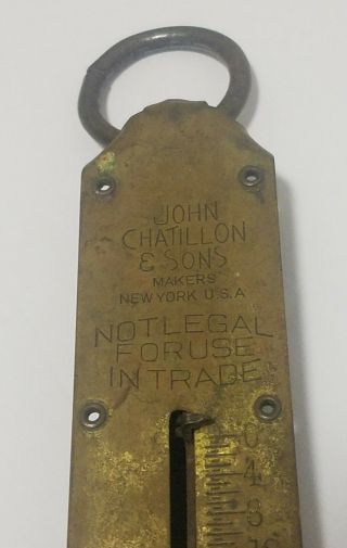 Antique Hanging Scale John Chatillon & Sons York 25 lb Spring Scale 2