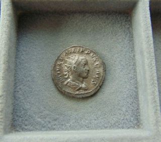 Rare Very Fine Roman Empire Philip Ii Silver Antoninianus 23mm/3,  7gr