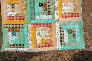 Patchwork quilted throw 37x37 