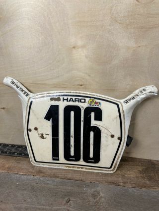 Rare Haro Bmx Number Plate Series One Old School 1980’s Hutch Gt White