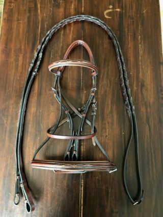 Full - Size Peter Wylde Hunter /jumper Bridle With Matching Reins - Rare