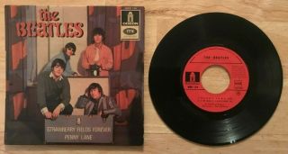 Rare French Beatles Ep Odeon Meo 134 Strawberry Fields Forever