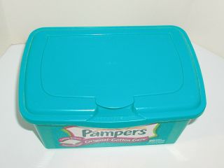 VINTAGE 2001 PAMPERS BABY - COTTON CARE 80 WIPES EMPTY GREEN CONTAINER 3