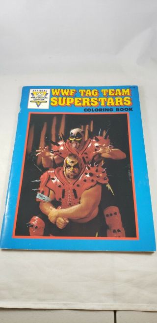 1991 Classic Wwf Tag Team Superstars Rare Uncolored Wwe Coloring Book