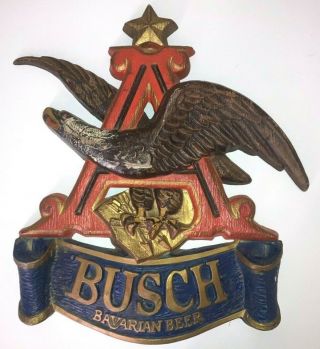 Vintage Anheuser Busch Bavarian Beer Flying Eagle Wall Sign 17 " X18 " Man Cave Bar