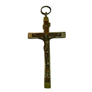 Large Antique 1930s 1940s Priest Or Nun’s Pectoral Crucifix Cross W/ Skull