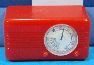 Vintage Renwal Dollhouse Furniture Red Table Radio Scale 1:16