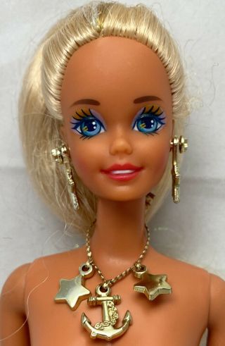 Vintage Mattel Barbie Blonde Sun Sensation Doll With Dazzling Jewelry 1991