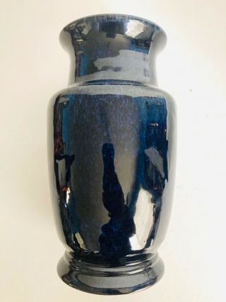 Early 20th Century Japanese Flambe Cobalt Blue Drip Glaze Japan