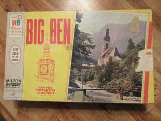 Rare 4962 Big Ben Springfield Ma 1000 Pc Piece Jigsaw Puzzle Puzzles From 1965