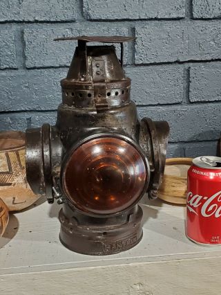 Early Atsf Santa Fe Railroad Lantern Caboose Light Signal Switch Lamp Rare