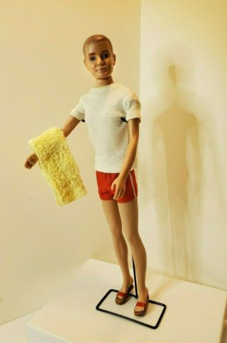Vintage Mattel Ken Doll (0705) Wearing Outfit (1961) With Stand.