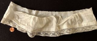 Vintage Handmade Valenciennes Bobbin Lace Trimmed Fabric / Doll Skirt Sew Craft