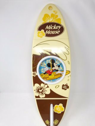 Rare Walt Disney Mickey Mouse Sega Surfing Wall Clock Vintage