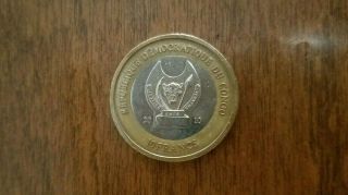 D.  R.  Of Congo - Very Rare 10 Francs 2010 Coin,  Dalai Lama,  Bi - Metallic