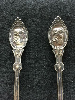 Antique Medallion H & S Hotchkiss & Schreuder Silver Spoons (2)