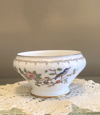 Vintage Aynsley Pembroke English Bone China Open Sugar Bowl Bird & Flowers