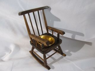 Vintage Made Miniature Rocking Chair Planter/candle Holder/ Dollhouse ??