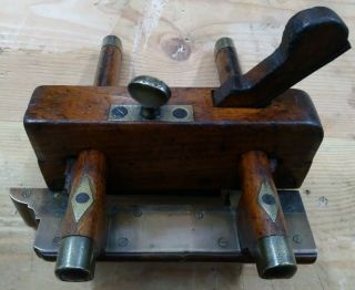 Moseley & Sons Wood Plough Plane Wedged Plow Old Antique Woodworking Tools As - Is
