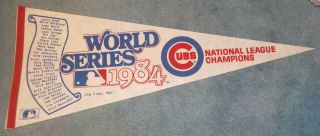 Chicago Cubs 1984 National League Champions Full Size Pennant Rare