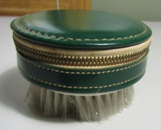 Antique Vintage Travel Sewing Kit Leather Case With Clothes Brush Complete