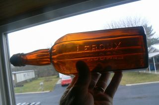 Ext Rare 1930s " Leroux Whiskey Bottle Phila.  Pa " Whiskey Bottle 8 Side Bottle