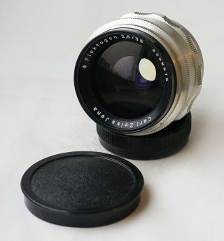 Rare Early Carl Zeiss Jena Flektogon Silver F/2.  8 35mm Lens M42 12 - Blades