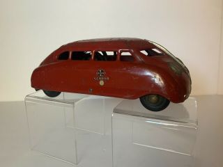 Rare Buddy L Scarab Pressed Steel Wind Up Streamlined Futuristic Toy Car