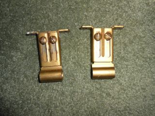 2 Antique Brackets For Swing Arm Extension Curtain Rods,  Gold/brass