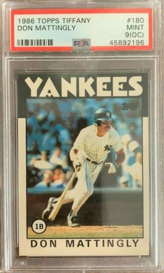 1986 Topps Tiffany 180 Don Mattingly Psa 9 (oc) York Yankees Rare