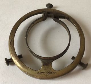Antique Pat.  1890 Brass 2 1/4” Fitter Lamp Shade Holder Ring