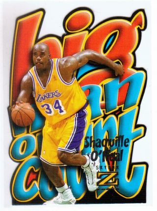 Shaquille O’neal 1996 - 97 Skybox Z - Force Big Men On Court Los Angeles Lakers Rare