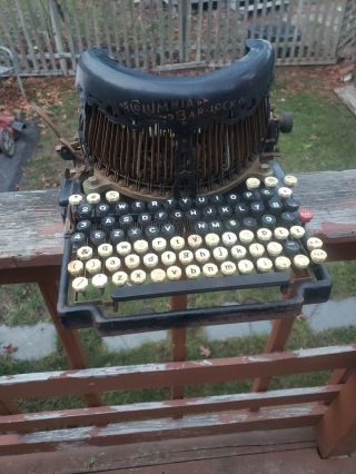 Rare Early Columbia Bar Lock No.  14 Desktop Typewriter For Restoration Or Parts