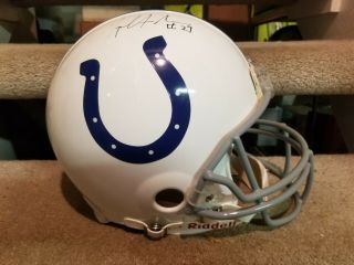 Rare.  Joseph Addai Signed Autographed Authentic Full Size Helmet Colts W/coa Jsa