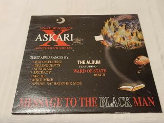 Rare Rap Hip Hop Lp 1995 Askari X Message To The Black Man Slow Motion