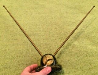 Antique Indoors Tv Antenna Rabbit Ears Bakelite? Mid Century Decor Primitive