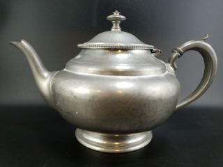 Antique Victorian Era James Dixon & Son Pewter Teapot Sheffield England 4212