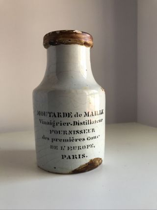 Antique Moutarde De Maille French Mustard Pot Jar
