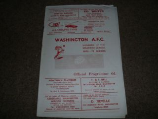 Rare Washington V Bradford Park Avenue 1970/71 1st Season In Non League Fa Cup