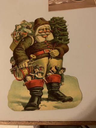 Very Rare Antique Christmas Santa Claus Easel Back Display Decoration 1890’s