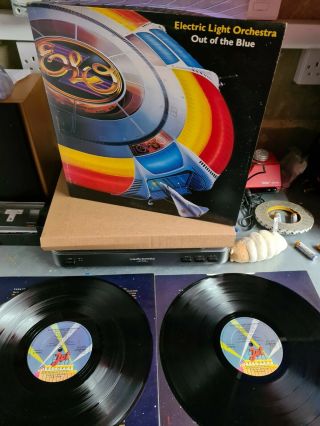 Ex/vg,  Electric Light Orchestra Elo Out Of The Blue With Rare Model Cut Out