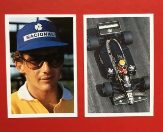 Ayrton Senna Rare Trade Rookie Cards 2 Racing 1987 A Question Of Sport F1