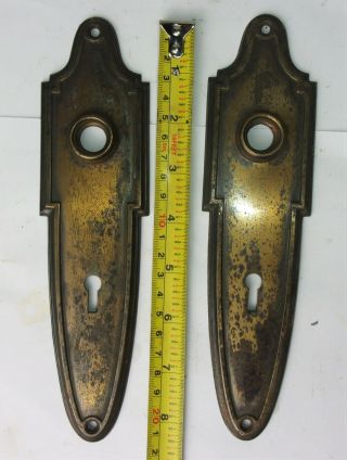 Pair Antique Vintage Large Art Deco Door Plates Backplates Reclaimed Salvaged