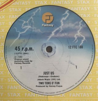 Two Tons O ' Fun ‎– Just Us – 1980 UK Vinyl 12” single – Disco Rare Ex / Ex Con 2