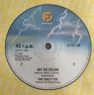 Two Tons O ' Fun ‎– Just Us – 1980 UK Vinyl 12” single – Disco Rare Ex / Ex Con 3