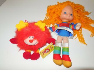 Vintage 1983 Rainbow Brite & Doll 10 " Bright By Hallmark 10 " Romeo Sprite Happy