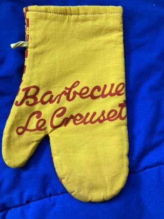 Le Creuset Barbeque Oven Mitt Hot Pad Red Yellow Rare