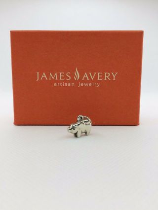 Rare Retired James Avery Sterling Adorable 3 - D Pig Charm