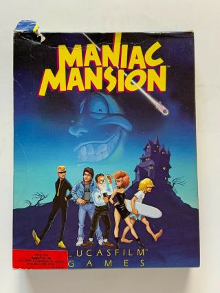Maniac Mansion Lucasfilm Games Apple Iic,  Iie 5 1/4 " Disk 1987 Rare Vintage
