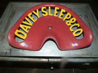 Davey Sleep & Co Rare Vintage Cast Iron Tractor Implement Seat Collectibles